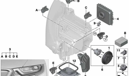 Right radiator for BMW I12, I15 (OEM 63117396336). Original BMW.