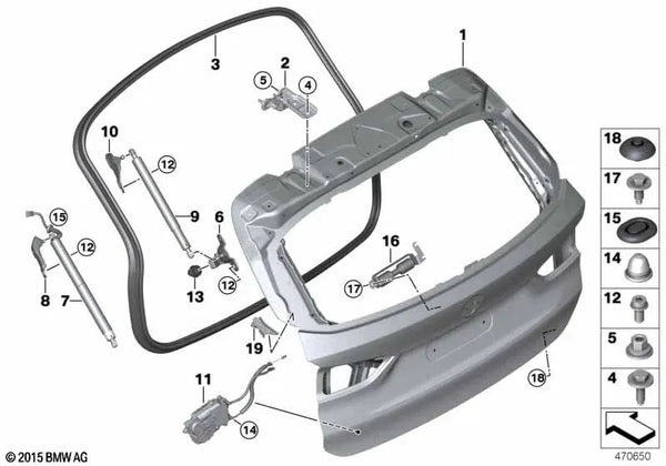 Palanca articulación soporte resorte izquierdo OEM 51247458921 para BMW X1 F48, X1 F48 LCI. Original BMW.
