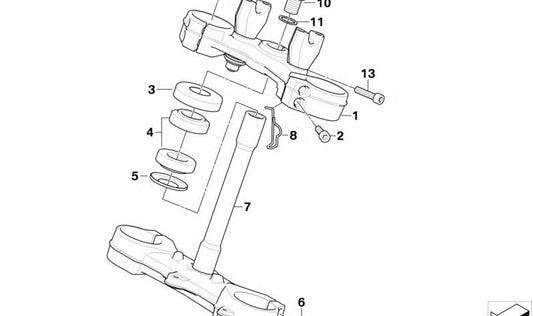 Estribo de alambre OEM 31427708326 para motos BMW F 650 GS, F 800 GS (K72). Original BMW Motorrad.