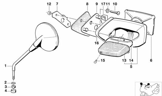 Arandela OEM 46631455030 para BMW Motorrad K 100 RS (KK58) modelos 0502 y 0503. Compatible con producción desde 1983 hasta 1989. Pieza original BMW Motorrad.