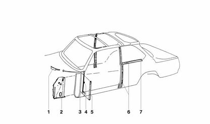 Tope de puerta OEM 41211858285 para BMW E30. Original BMW.