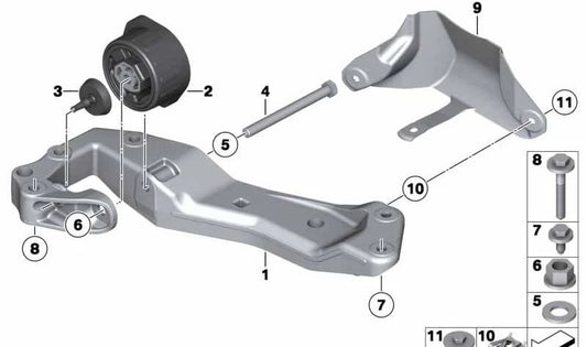 Soporte de refrigeración OEM 22326791220 para BMW F07, F10, F06, F12, F13, F01, F02. Original BMW