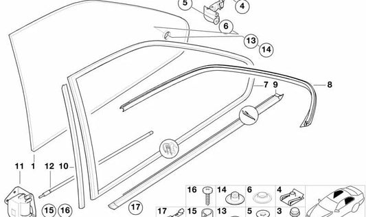 Abrazadera de fijación OEM 61668351768 para BMW E36 {316i, 318is} {Modelos: BE11, BE12, BE21, BE22, BE51, BE52, BE61, BE62, BE71, BE72}. Original BMW.