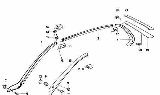 OM 51131858956 CHANGE GUARD PARTY FOR BMW E23. Original BMW.