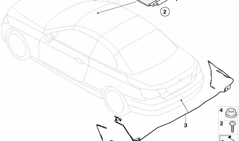 Antena de TV para paragolpes OEM 65206947251 para BMW Serie 3 (E93). Original BMW.