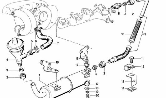 Filtro de gases de escape OEM 11711264030 para BMW E21. Original BMW.
