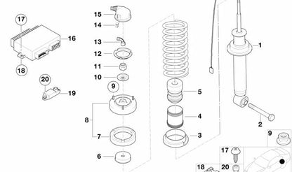 Cojinete de apoyo para BMW E38 (OEM 33521090309). Original BMW