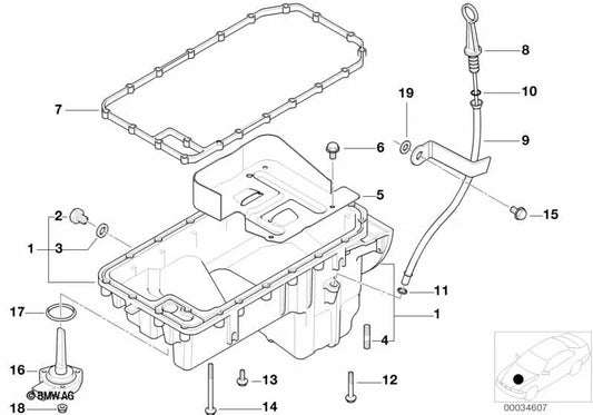 Guide tube for BMW 3 Series E36, E46 (OEM 11431432748). Original BMW