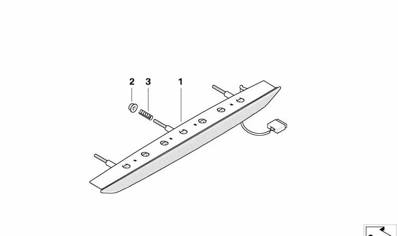 Tercera luz de freno para BMW E86 (OEM 63257171815). Original BMW.