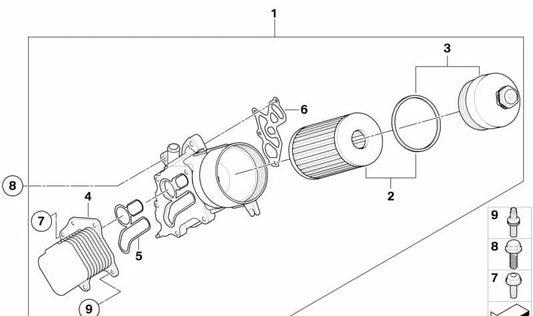 Intercambiador de calor OEM 11427805977 para MINI R55, R56 (Cooper, One) con cambio manual o automático. Original MINI.