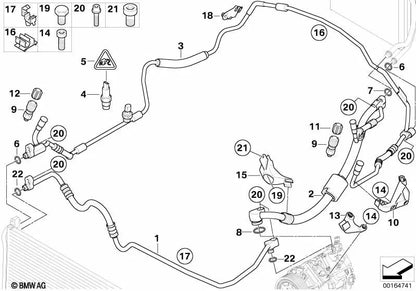 Kondensator-Evaporador-Druckdruckrohr für BMW E82, E88 (OEM 64509133064). Original BMW.