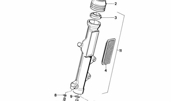 Barra deslizante negra izquierda OEM 31421242621 para BMW K100, K100LT, K100RS, K100RT, K75, K75C, K75RT, K75S. Original BMW Motorrad.