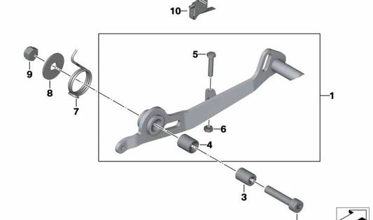 Pedal de freno delantero OEM 35317675476 para motos BMW R1200RT, R900RT. Original BMW Motorrad.