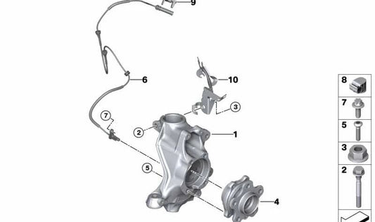 Soporte de suspensión con ajuste de caída izquierdo OEM 31206897099 para BMW G42. Original BMW