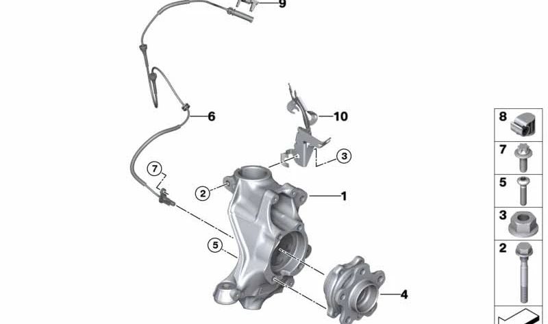 Schwenklager Right Camber Angle Correction for BMW G26, G26N (OEM 31216897742). Original BMW