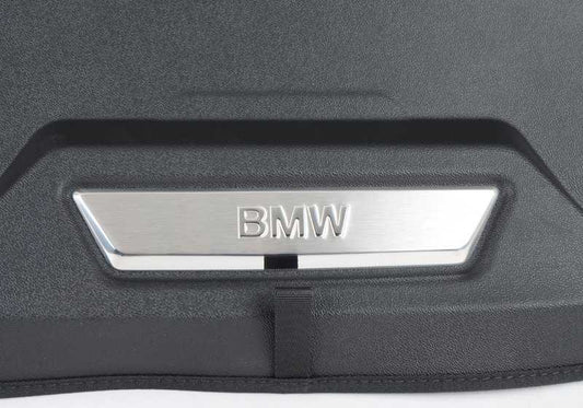 Alfombrilla cubre maletero negra OEM 51472414589 para BMW X6 F16. Antideslizante, encaje perfecto y con inserto de acero inoxidable con logo BMW. Original BMW.