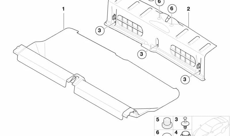 OEM trunk edge trim 51477029324 for MINI R50, R53 in Cordoba Beige. Original MINI.