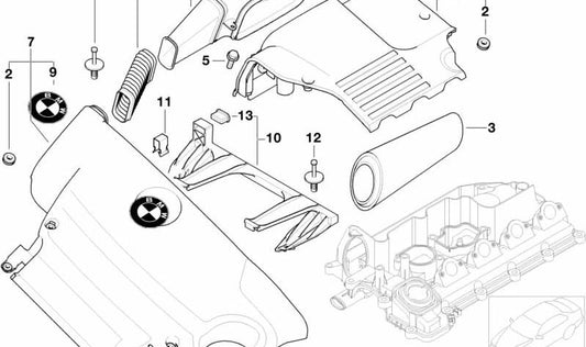 Toma de aire OEM 13717786529 para BMW E46. Pieza original BMW para mejorar la admisión de aire del motor. Ideal para mantener el rendimiento y sonido original del vehículo. Original BMW.
