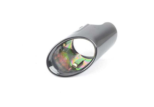 Left Chrome Exhaust Pipe Trim for BMW E70N, E71 (OEM 18307534961). Original BMW.