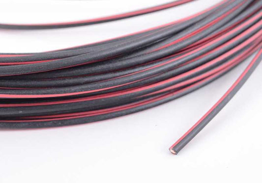 Cable eléctrico rojo-negro OEM 61121391699 para BMW E30, E36, E46, F20, F30, G20, E90, E91, F10, F32, G30, G11, G01, G05, entre otros y MINI R55, R56, F54, F56, F60. Original BMW y MINI.