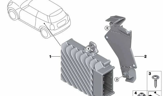 Unidad de control Active Sound Design OEM 65125A4E600 para MINI F57 (Cooper S, JCW) y BMW X2 F39 (M35i). Mejora el sonido del escape electrónico. Original MINI y BMW.