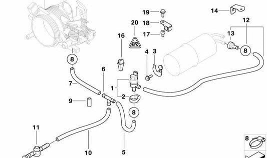 Tubo de admisión OEM 13901707839 para BMW E39. Original BMW.
