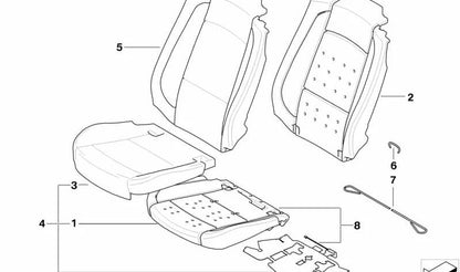 Cojín de asiento básico derecho OEM 52107244119 para BMW E93, E93N. Original BMW.