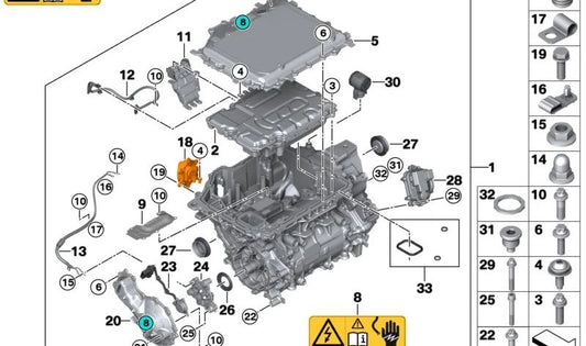 Rotorpositionssensor für BMW X1 U11, U12, X2 U10, Mini U25 (OEM 1237102200). Original BMW