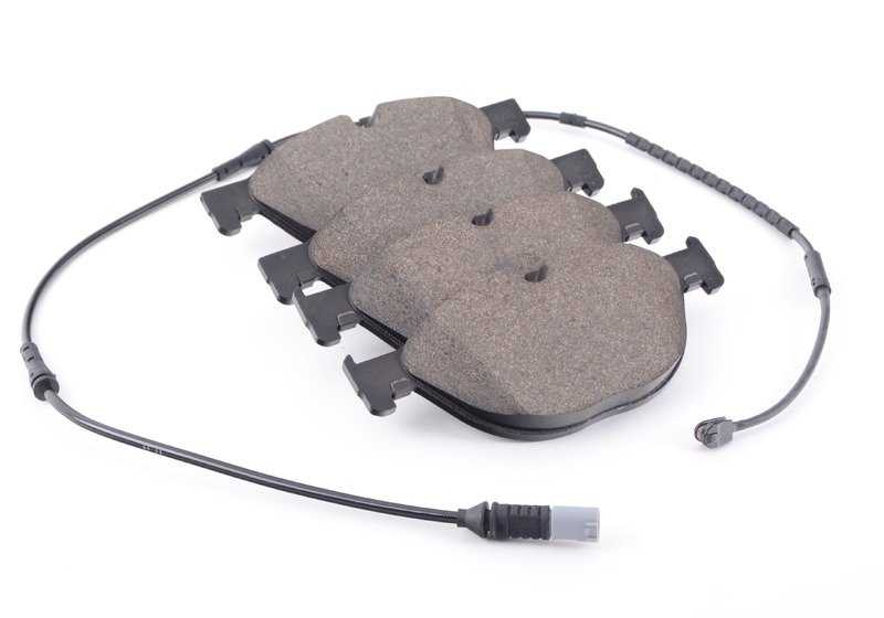 Juego de pastillas de freno con sensor OEM 34112449268 para BMW F07, F07N, F10, F10N, F11, F11N, F06, F06N, F12, F12N, F13, F13N. Original BMW.