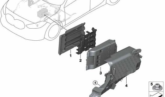 Partie centrale du distributeur B + pour BMW F40, F52, F44, F45, F46, I01, F48, F49, F39 et Mini F54, F55, F56, F57, F60 (OEM 61149321051). BMW d'origine