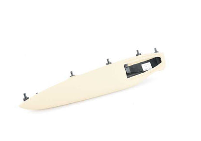Apoyabrazos delantero izquierdo de piel beige OEM 51417279307 para BMW F30, F30N, F31, F31N, F35, F35N. Original BMW.