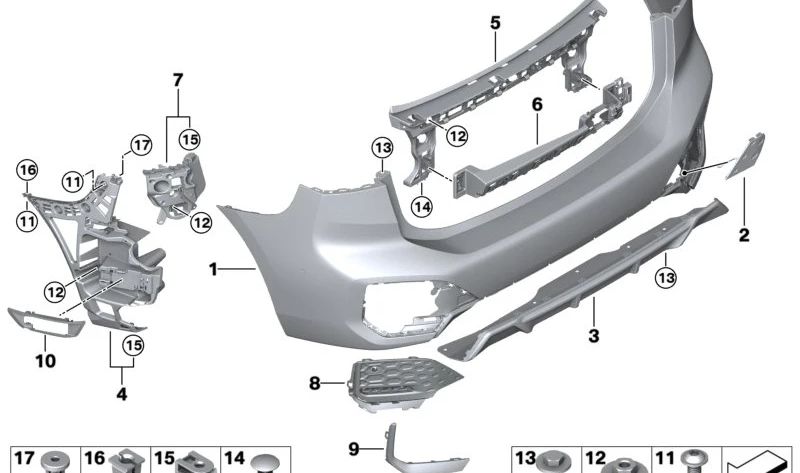 Embellecedor derecho OEM 51128080936 para BMW U06 (Serie 2 Active Tourer). Original BMW.
