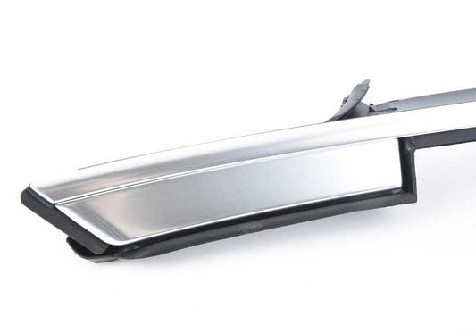 Embelezas laterais OEM de vidro traseiro esquerdo 51377119097 para BMW E93, E93N. Acabamento de alumínio fosco. BMW original.