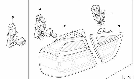 Piloto trasero derecho lateral OEM 63210411416 para BMW Serie 3 E91. Compatible con todos los modelos E91 Touring. Original BMW.