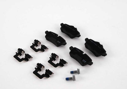Juego de pastillas de freno traseras sin amianto OEM 34216778327 para MINI R55, R56, R57, R58, R59. Compatible con modelos Cooper con cambio manual y automático. Original MINI.