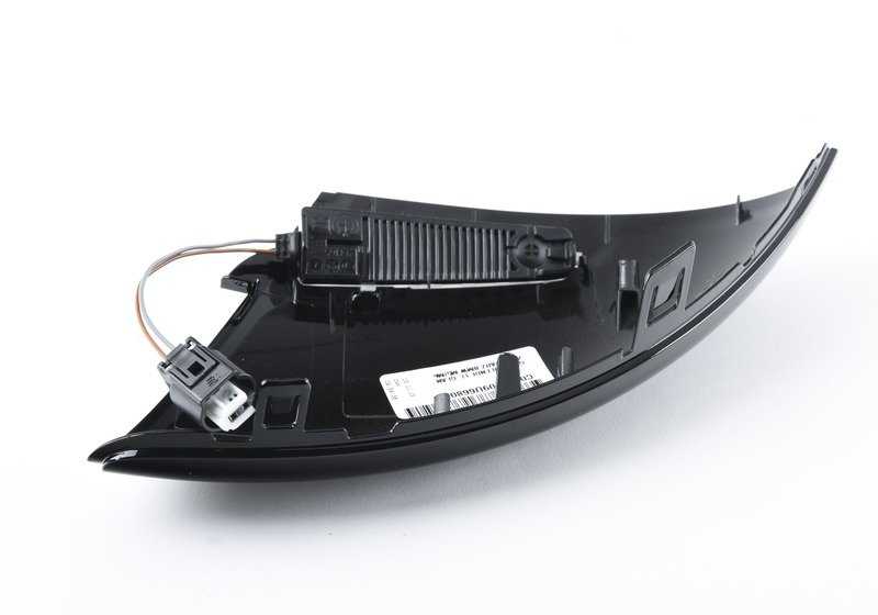 Tapa embellecedora negro brillo izquierda OEM 51167906349 para BMW E60, E61, E63, E64. Original BMW.