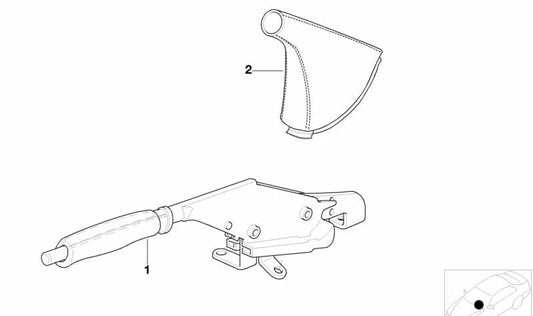 Empuñadura de freno de mano en cuero OEM 34412427365 para BMW E39. Original BMW.
