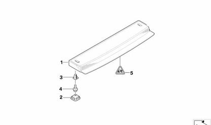 Tercera luz de freno OEM 63258362297 para BMW E39. Original BMW.