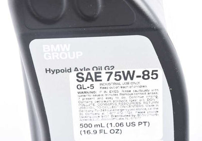 Aceite de Eje Hypoid G2 para BMW F20, F21, F22, F23, F30, F31, F34, F35, G20, G21, F32, F33, F36, F07, F10, F11, F18, F90, G30, G31, G32, F01, F02, G11, G12, E70, F15, F95, G05, E71, F16, G06, G07 (OEM 83222413511). Original BMW