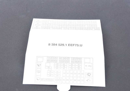 Tarjeta de asignación de fusibles OEM 61148384529 para BMW E87, E90, E91, E92, E93. Original BMW