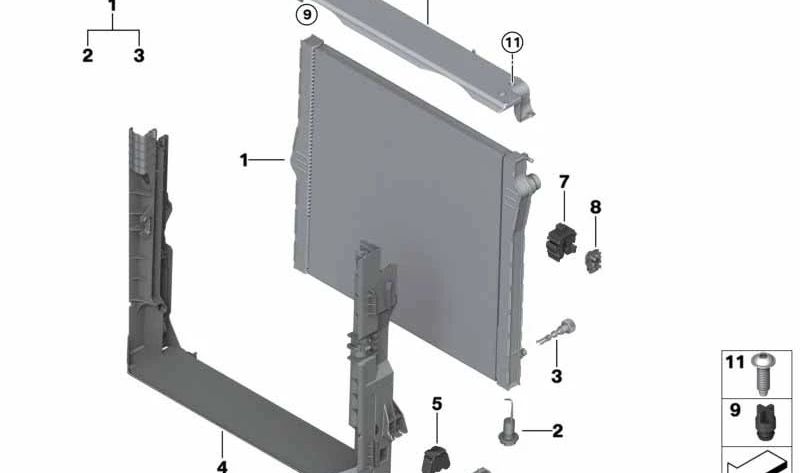 Soporte de módulo OEM 17117533538 para BMW E70, E71. Original BMW.