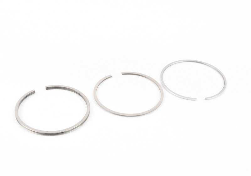 Anel de pistão OEM Conjunto 11251713180 para BMW E30 e E28. Medida 84.23 mm (+0,25). Compatível com os motores padrão M20. Substituição original da BMW.