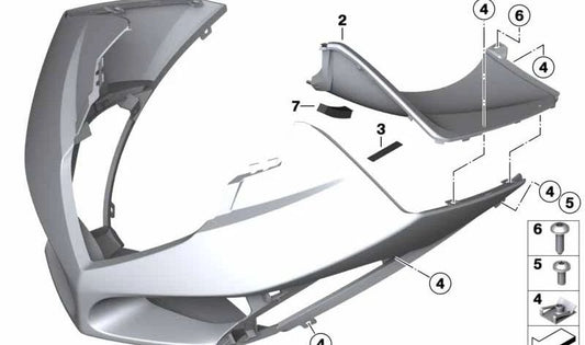 Acabamento interno direito OEM 46637677598 para motocicletas BMW R1200ST (K28). Originais BMW Motorrad.