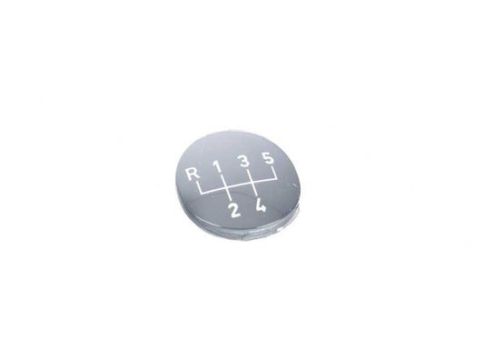 Emblema pomo de cambio OEM 25111221239 para BMW E30. Pieza original BMW.