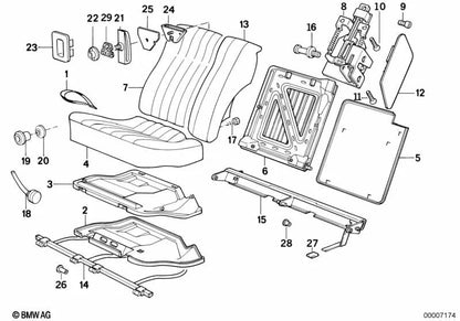 Schmetterlingsnuss für BMW F52, F44, F87, E30, E90, F30, F34, F80, G20, F82, E28, E34, E39, F10, F90, G30, F06, E23, F93, G16, X5 F95, G05 (G05 (G05 (G05 (G05 (G05 (G05 (G05 (G05) (G05 (G05 (G05 (OEM 51461973909)). Original BMW.