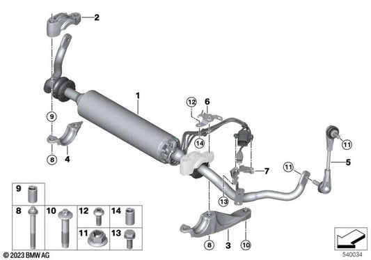 Inserto filo di elicolo per BMW F90, G30, G31, G38, G60, G32, G70, F91, G14, G15, I20 (OEM 31106868499). BMW originale