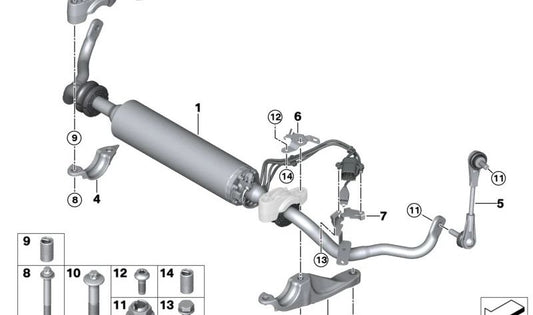 Supper -Stabilisator -Unterstützung für BMW G60, G61, G70 (OEM 37116898108). Original BMW