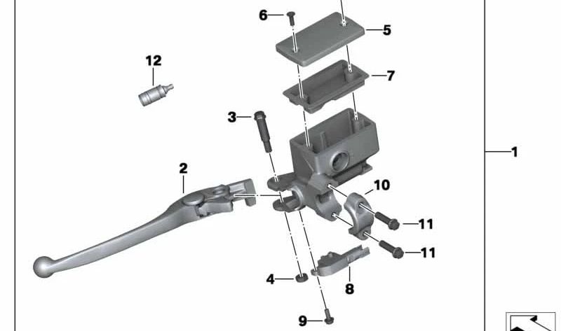 Tapa para freno de mano OEM 32728524954 para motos BMW C evolution, C 600 Sport, C 650 Sport, C 650 GT. Original BMW Motorrad.