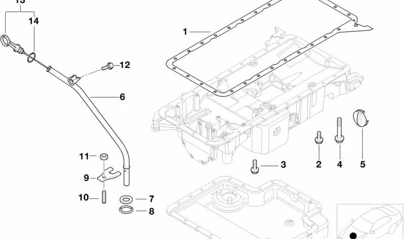 Varilla de nivel de aceite OEM 11437832204 para BMW Z8 E52 (S62 y M62), M6 GT (G32). Compatible con modelos fabricados entre 2000 y 2018. Original BMW.