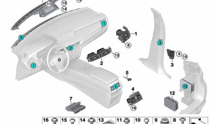 Zentraler Frontlüftungsnetz OEM 64229252648 für BMW F15, F85, F16, F86. Original BMW.